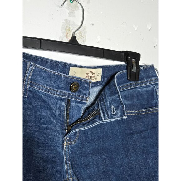 Hollister Womens Denim Blue Jean Midi Short Size 5 W27 Casual Summer Stretch - Picture 4 of 12